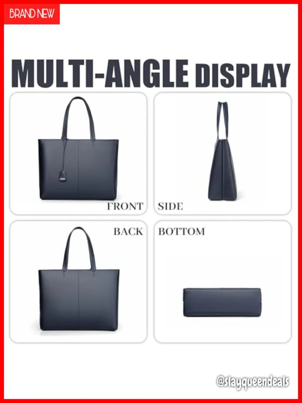 Leather Large Capacity Tote Bag for Men Business Briefcase Shoulder Bag with